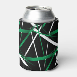 Porta-lata Geometria Urbana Preto Branco Verde