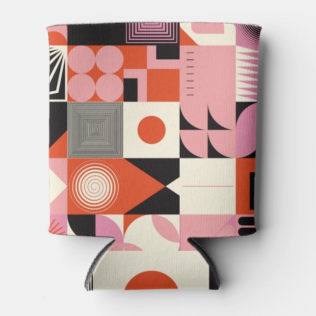 Porta-lata Geométrico escandinavo: Padrão Trabalho de arte co (Frente)