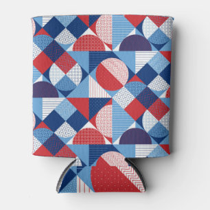 Porta-lata Geométrico marinho: padrão sem costura de verão.