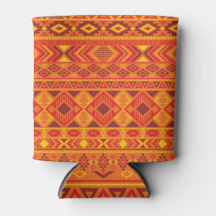 Porta-lata Geométrico tribal de Boho, colheita sem costura