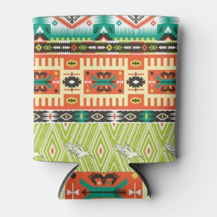 Porta-lata Geométrico Tribal: Indica o Padrão de Texto.