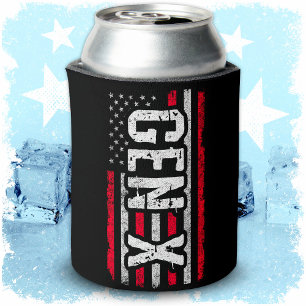 Porta-lata Geração X Gen Xer American Flag Gen X
