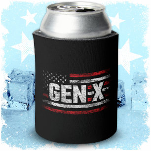 Porta-lata Geração X Gen Xer Gen X American Flag Gen X