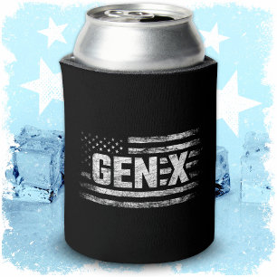 Porta-lata Geração X Gen Xer Gen X American Flag Gen X
