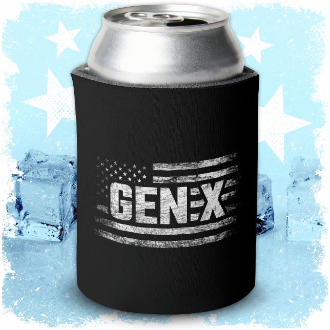 Porta-lata Geração X Gen Xer Gen X American Flag Gen X (Criador carregado)