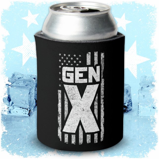 Porta-lata Geração X Gen Xer Orud American Flag Gen X (Criador carregado)