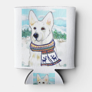 Porta-lata German shepherd branco