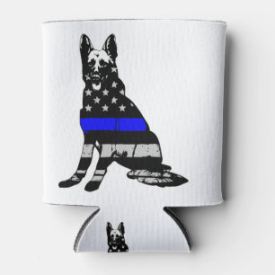 Porta-lata German shepherd fino de Blue Line da bandeira