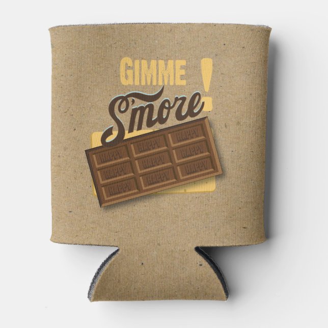 Porta-lata Gimme S'more Bonfire Custom Birthday Bottle (Frente)