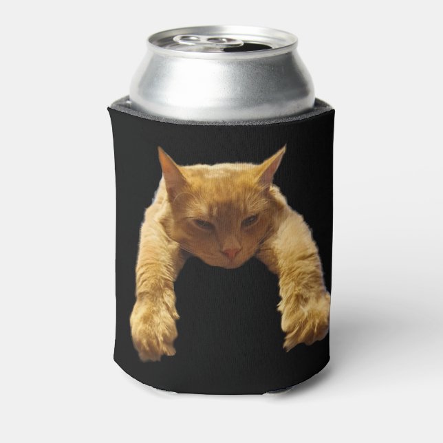 Porta-lata Ginger Lazy Cat, Can Cooler (Can Back)