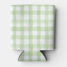 Porta-lata Gingham Branco e Verde da Aquarela