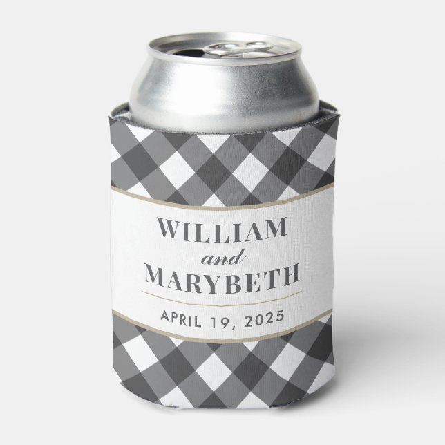 Porta-lata Gingham Wedding (Can Front)