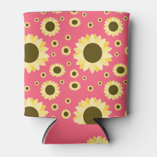 Porta-lata Girassóis brilhantes a rosa