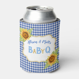 Porta-lata Girassóis Country Azul Xadrez Churrasco BabyQ