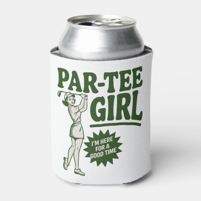Porta-lata Girl Golfer Funny Par Tee Girl For Golf Lovers (Can Front)