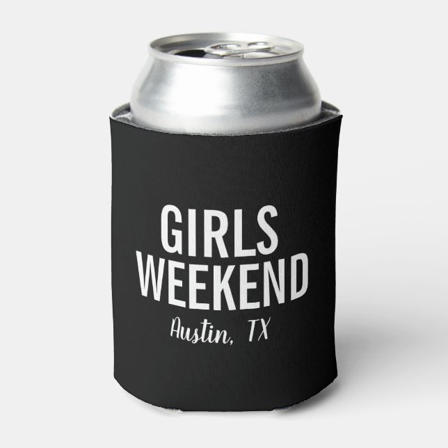 Porta-lata Girls Weekend Can Cooler | Preto Moderno (Can Front)