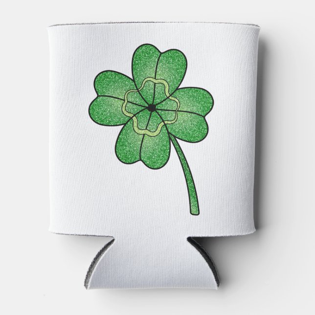 Porta-lata Glitter Four Leaf Clover (Frente)