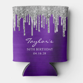 Porta-lata Glitter prateado púrpura violeta 50º aniversário