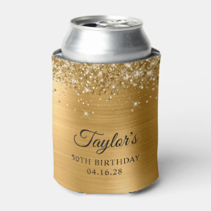Porta-lata Glittery Gold Foil 50th Birthday