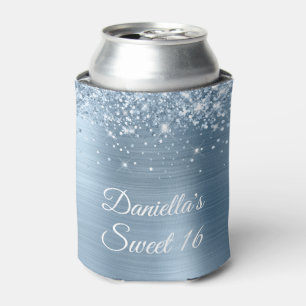 Porta-lata Glittery Light Blue Foil Sweet 16