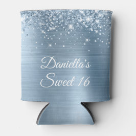 Porta-lata Glittery Light Blue Foil Sweet 16