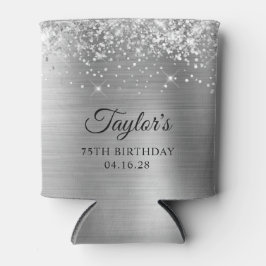 Porta-lata Glittery Silver Foil 75º Aniversário
