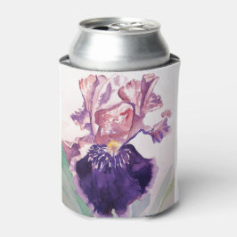 Porta-lata Gloriouses Púrpura Iris Watercolor Painting