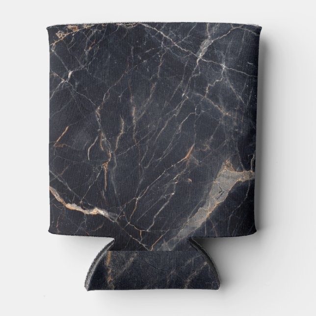Porta-lata Glossy Marble: Elegância Dourada Negra. (Frente)