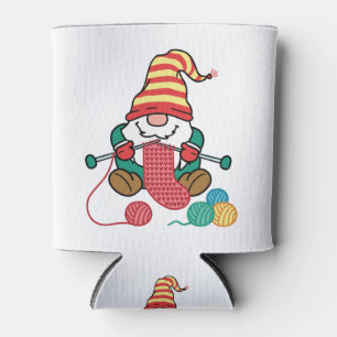 Porta-lata Gnome tricotando Cute Knitter Presente Gnomos Nór