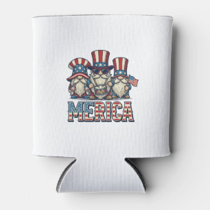 Porta-lata Gnomo Patriótico Merica Design Vetorial Vintage_1