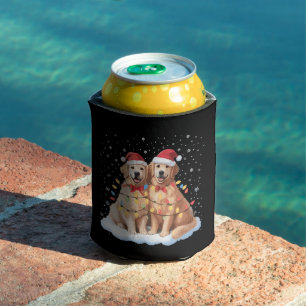 Porta-lata Golden Retriever Natal Chapéu do Papai Noel Rena