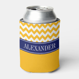Porta-lata Goldenrod Wht Chevron CB Nome Monograma