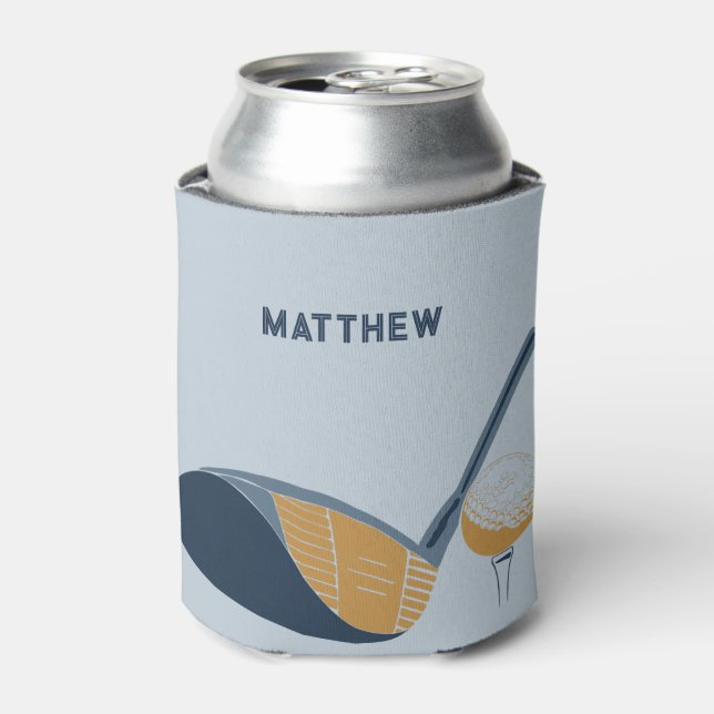 Porta-lata Golf Club and Ball Personalized Golfers Name (Can Front)