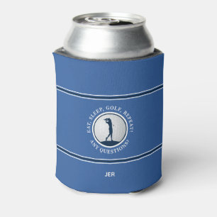 Porta-lata Golfeira Moderna Monograma Personalizado Azul