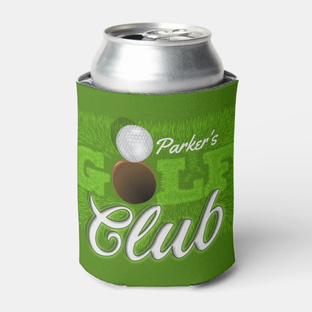 Porta-lata Golfer Green Golf Course Club Personalizado (Can Front)