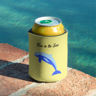 Porta-lata Golfinho Azul Feliz, Desenho Animado do Oceano Tro