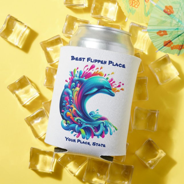 Porta-lata Golfinho Colorido (Verão in situ)