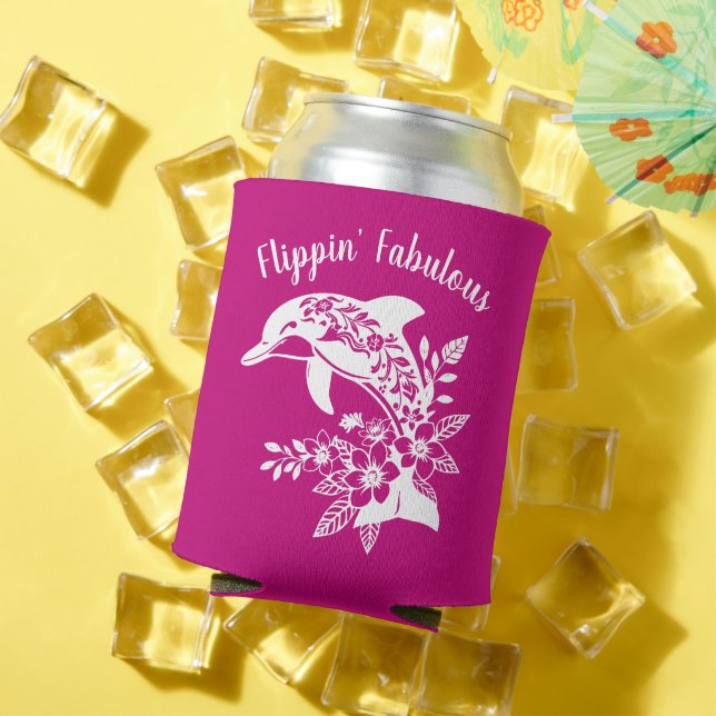 Porta-lata Golfinho Havaiano, Fabuloso, Rosa (Verão in situ)
