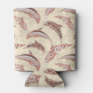 Porta-lata Golfinhos Tribais de Coral Costeiro Havaiano