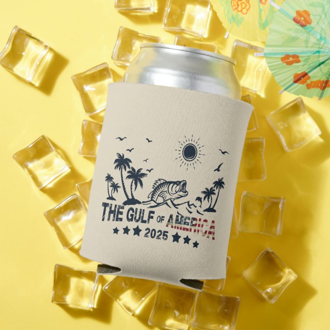 Porta-lata Golfo da América pescando pavilhão americano patri (Verão in situ)