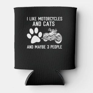 Porta-lata Gosto De Motociclos E Gatos De Arte Engraçada