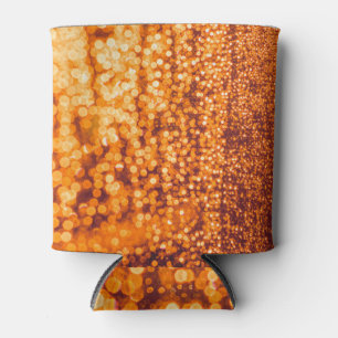 Porta-lata Gotas de chuva laranja no vidro, fundo de abstrato