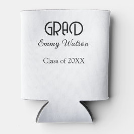 Porta-lata Grad bold letter graduation name class of 20XX sim