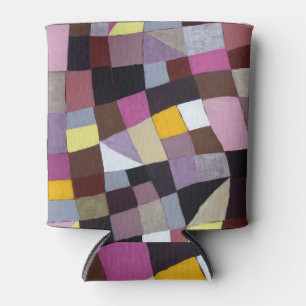 Porta-lata Grade Irregular: pintura Abstrato violeta-amarela.