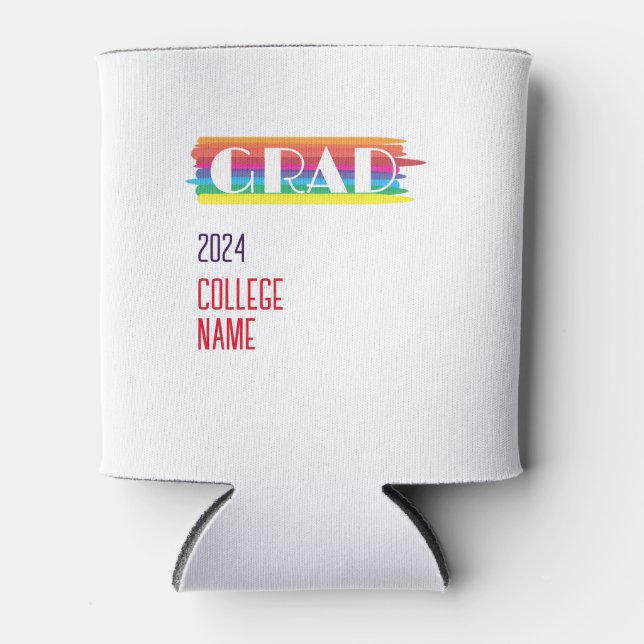Porta-lata Graduado arco-íris simples minimalista (Frente)