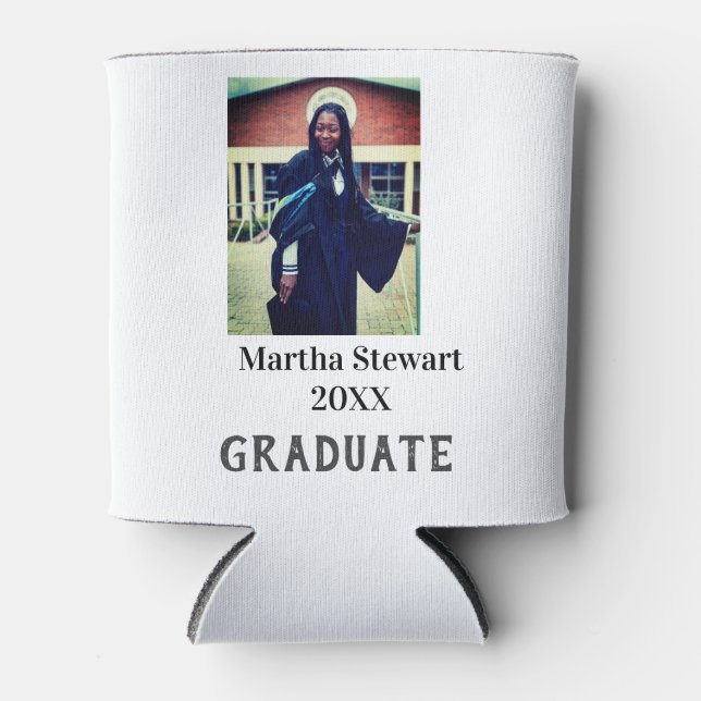 Porta-lata Graduation photo name year class university simple (Frente)