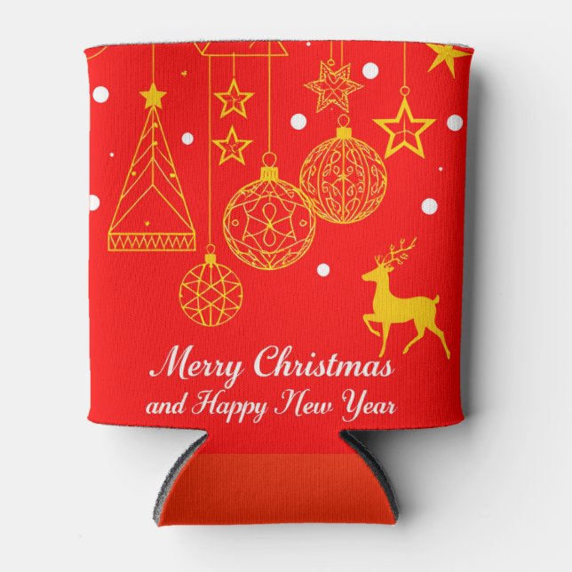 Porta-lata Gráficos Festivos de Natal Com Enfeites (Frente)