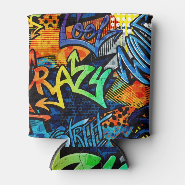 Porta-lata Grafite Bricks: Abstrato urbano (Frente)