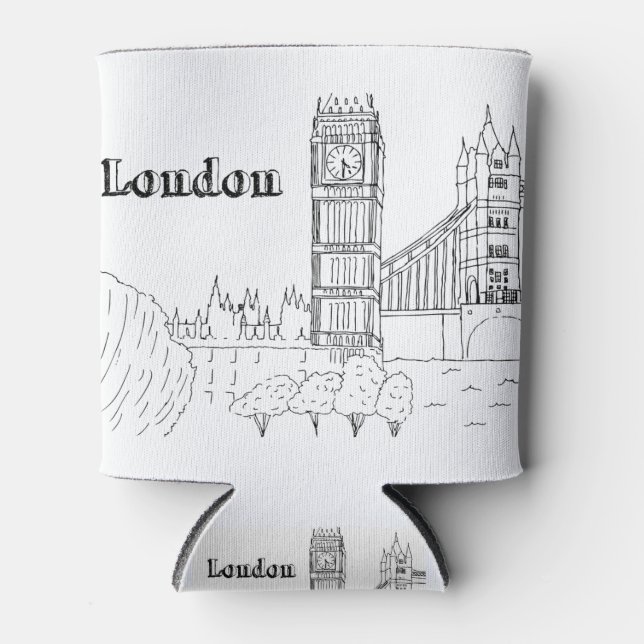 Porta-lata Grande Vaga de Ben de Londres Desenhando Vaga Arte (Frente)