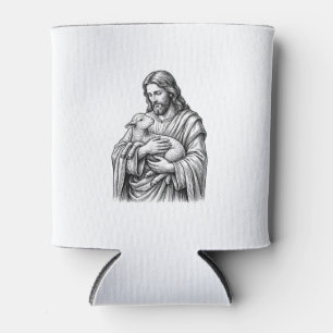 Porta-lata Grave Desenho a Talho Pastor Segurando Cordeiro Ve